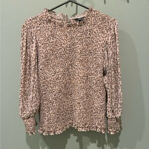 Express Ruffled Leopard Print Blouse